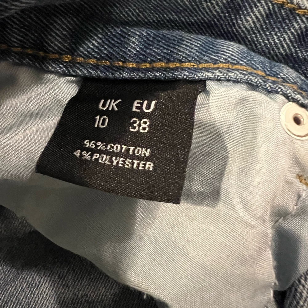 NWT Nasty Gal Momokrom Mom Jeans Side Stripe Raw Hem High Rise  UK10 (US-6) - Picture 7 of 8